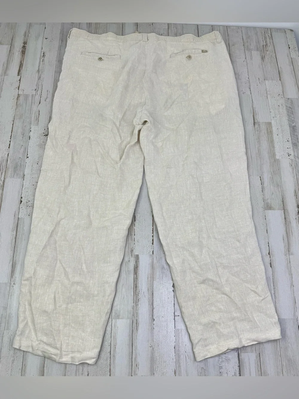 Tommy Bahama Relax Mens XL Beige 100% Linen Drawstring Straight Leg Pants